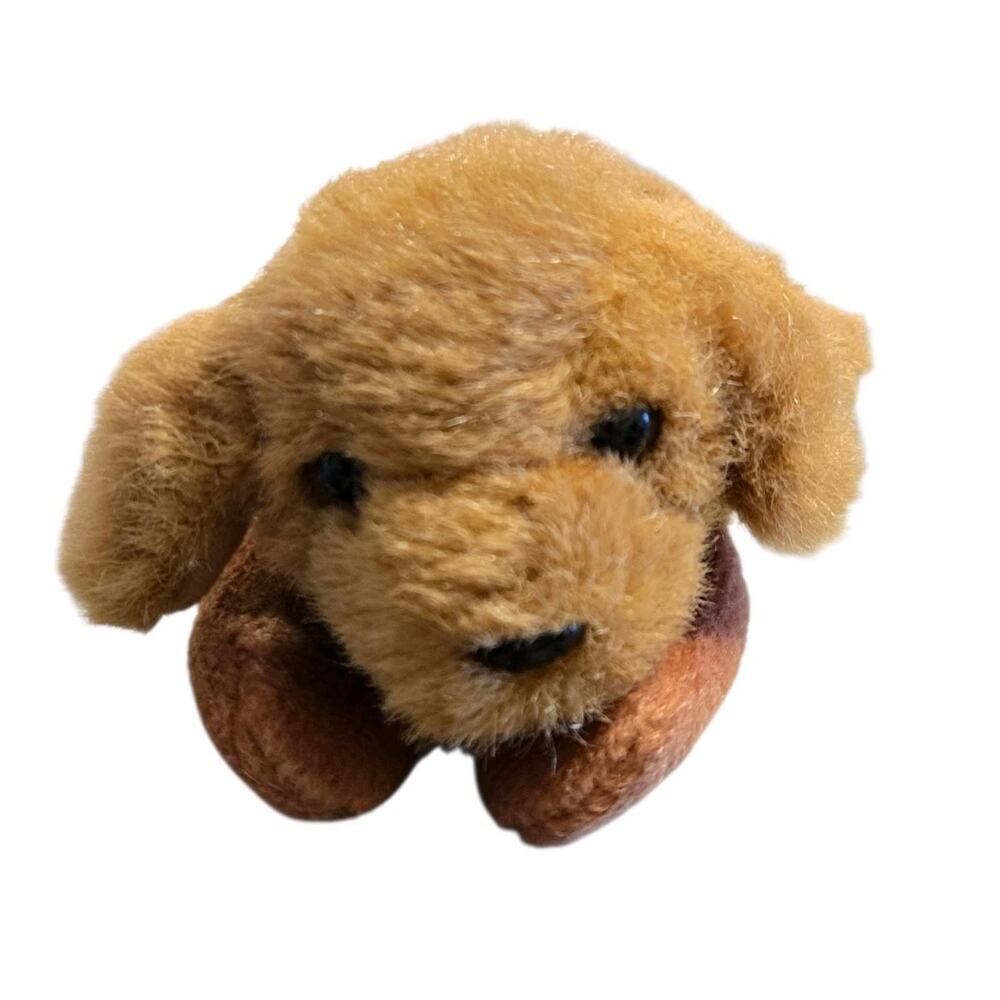 Vintage Mary Meyer Tippy Toes Finger Puppet Plush Brown Dog 6"
